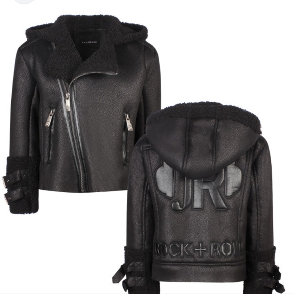 Never worn John Richmond kids faux leather jacket size 4 - Picture 4 of 7